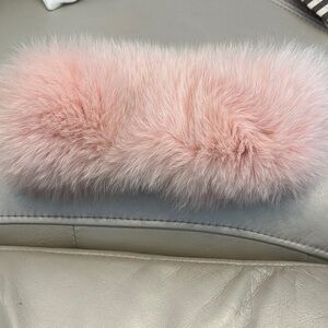 Burberry Plush Pink Faux Fur Headband